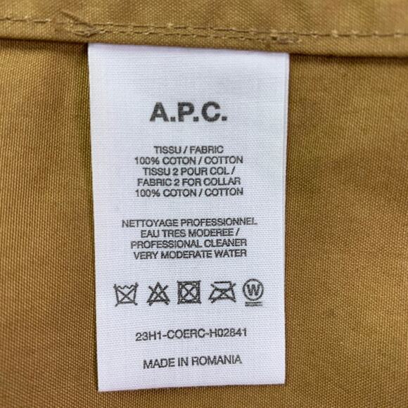A.P.C. Size L Tan Brown Cotton Corduroy Collar Button Up Jacket - Picture 8 of 8